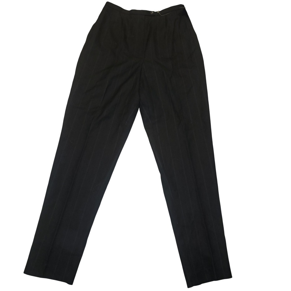 HARVE BENARD Women Black Pinstripe Wool‎ Blend Dress Pants Size 6